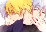 Rating: s Tags: Male, Fanart, Blue Hair, Blonde Hair, Two Males, Pixiv, Duo, Fanart From Pixiv, Kuroko No Basket, Pixiv Id 1865153, Kise Ryouta, Seirin High, Kaijou High, Kuroko Tetsuya, Kiseki No Sedai, Kiss On Neck