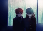 Rating: s Tags: Male, Fanart, Blue Hair, Blue Eyes, Red Eyes, Short Hair, Gloves, Red Hair, Coat, Two Males, Tree, Pixiv, Window, Scarf, Duo, Standing, Bangs, Breath, Straight Hair, Fanart From Pixiv, Kuroko no Basket, Kuroko Tetsuya, Akashi Seijuurou, Susumu (Re;)