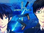 Rating: s Tags: Male, Glasses, Twins, Family, Cross, Short Hair, Brothers, Sword, Wallpaper, 1024x768 Wallpaper, Two Males, Gun, Weapons, Siblings, Duo, Ao No Exorcist, Okumura Rin, Okumura Yukio, Wallpaper 4:3 Ratio, Pixiv Id 473138, Looking At Camera, Okumura Twins