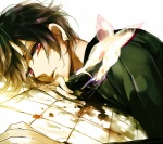 Rating: s Tags: Male, Fanart, Red Eyes, Short Hair, Laying Down, Jewelry, Earrings, Pixiv, Shin Megami Tensei: Persona, Solo, Body Piercing, Checkered, Checkered Floor, Naoya Toudou, Pixiv Id 2630681, Fanart From Pixiv, Looking At Camera