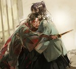 Rating: s Tags: Male, Fanart, Blood, Uniform, Ponytail, Sword, Two Males, Weapons, Duo, Shinsengumi Uniform, Nuriko-kun, PNG Conversion, Touken Ranbu, Kashu Kiyomitsu, Yamatonokami Yasusada