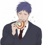Rating: s Tags: Male, Fanart, Short Hair, Food, Sweets, Dark Skin, White Background, Donut, Pixiv, Solo, Simple Background, Fanart From Pixiv, Kuroko no Basket, Aomine Daiki, Pixiv Id 643516