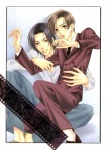 Rating: s Tags: Male, Black Hair, Brown Hair, Short Hair, Yaoi, Shoes, Shirt, Two Males, Smoking, Tie, Pants, Kaname itsuki, Suit, Duo