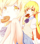 Rating: q Tags: Female, Ecchi, Long Hair, Eating, Food, Blonde Hair, Sweets, Donut, Bakemonogatari, Oshino Shinobu, Solo, Pixiv Id 1587612