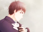Rating: s Tags: Male, Fanart, Brown Hair, Brown Eyes, Short Hair, Animal, Dog, Pixiv, Solo, Smile, Simple Background, Fanart From Pixiv, Looking At Camera, Kuroko No Basket, Seirin High, Kiyoshi Teppei, Tetsuya No.2, Arya032