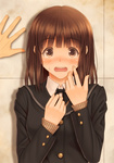 Rating: s Tags: Female, Brown Hair, Brown Eyes, Uniform, Blush, Open Mouth, Amagami, Solo, School Uniform, Tanaka Keiko, Looking At Camera, Takeru (At Will)