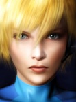 Rating: s Tags: Female, Blue Eyes, Ponytail, Blonde Hair, Metroid, Samus Aran, Mole, Bangs, Close Up