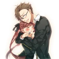 Rating: s Tags: Female, Couple, Male, Fanart, Long Hair, Two Males, Pixiv, Duo, HuneX, 600x600 Wallpaper, 1:1 Ratio, La Storia Della Arcana Famiglia, Pace, Felicita, Satou Tosio