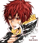Rating: s Tags: Male, Red Eyes, Red Hair, Katekyo Hitman Reborn!, Solo, Enma Kozato, Shimon Family, Pixiv Id 1787198