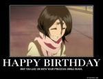 Rating: s Tags: Female, Black Hair, Short Hair, BLEACH, Kuchiki Rukia, Grin, Text, Demotivational Poster, Low Quality, Smile