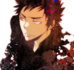 Rating: s Tags: Male, Black Hair, Short Hair, Katekyo Hitman Reborn!, White Background, Scar, White Eyes, Yamamoto Takeshi, Solo, Alternate Age, Smile, Simple Background, Pixiv Id 321605