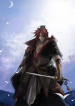 Rating: s Tags: Male, Fanart, Long Hair, Red Hair, Sword, Beard, Weapons, Pixiv, Solo, Fanart From Pixiv, MAGI: The Labyrinth of Magic, Ren Kouen, Pixiv Id 6625498