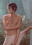 Rating: q Tags: Male, Ecchi, Fanart, Short Hair, Pixiv, Solo, Fanart From Pixiv, Penguinfrontier, Matsuoka Rin, Free!, Towel Around Waist
