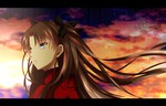 Rating: s Tags: Female, Fanart, Sunset, Twin Tails, Long Hair, Brown Hair, Night, Fate/stay night, Sky, Red Outfit, Hair Bow, Pixiv, deviantART, Solo, Aqua Eyes, Afternoon, Night Sky, PNG Conversion, Fanart From Pixiv, Fanart From DeviantART, Tohsaka Rin, Zanya, Red Outerwear