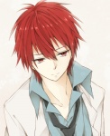 Rating: s Tags: Male, Short Hair, Red Hair, Tie, White Background, Pixiv, Solo, Simple Background, Loose Tie, Kuroko no Basket, Akashi Seijuurou, Pixiv Id 2152398