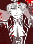 Rating: s Tags: Male, Fanart, Blood, Short Hair, Hat, White Hair, Axis Powers: Hetalia, United Kingdom, Grin, Pixiv, Solo, Smile, Allied Forces, Splatter, Fanart From Pixiv, Blood Splatter, Pixiv Id 392571