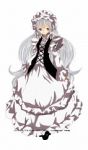 Rating: s Tags: Female, Red Eyes, White Hair, Albino, Shaman King, White Background, Lolita Fashion, Smile, Simple Background, Iron Maiden Jeanne