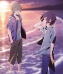 Rating: s Tags: Male, Fanart, Sunset, Beach, Water, Sun, Ocean, Brown Eyes, Clouds, Short Hair, Brothers, Sky, Two Males, Pixiv, Alternate Outfit, Siblings, Pocket, Durarara!!, Heiwajima Shizuo, Duo, Looking Away, Heiwajima Kasuka, White Shirt, Wading, Hand In Pocket, Collarbone, Short Sleeves, Collar (Clothes), Fanart From Pixiv, In Water, Undershirt, Kushimori, Heiwajima Brothers