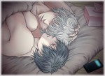 Rating: q Tags: Couple, Male, Ecchi, Fanart, Gin Tama, Black Hair, Short Hair, Yaoi, Bed, White Hair, Hug, Sleeping, Eyes Closed, Two Males, Phone, Pixiv, Sakata Gintoki, Hijikata Toushirou, Paper, Shirtless (Male), Duo, Tissue, Hand on Head, Holding Close, Fanart From Pixiv, Pixiv Id 3139732