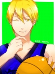 Rating: s Tags: Male, Fanart, Short Hair, Blonde Hair, Wink, Gold Eyes, Earrings, Basketball, Pixiv, Solo, Text, Body Piercing, Ball, Text: Character Name, Looking At Camera, Kuroko No Basket, Kise Ryouta, Pixiv Id 2058053, Single Earring, Basketball Ball