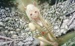 Rating: s Tags: Dress, Water, Snow, Red Eyes, White Hair, Winter, Demon, Horns, Lake, Ice