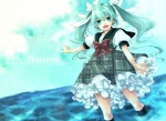 Rating: s Tags: Female, Twin Tails, Hatsune Miku, Water, Long Hair, Vocaloid, Bows (Fashion), Pixiv, Alternate Outfit, Alternate Color, Solo, Yoko Shiocolor, Ruffles, Wading