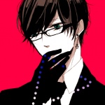 Rating: s Tags: Male, Glasses, Black Hair, Short Hair, Gloves, Jewelry, Earrings, Red Background, Original, Pixiv, Solo, Aqua Eyes, Mole, Body Piercing, Simple Background, Black Gloves, SHIO (Pixiv 2866938)