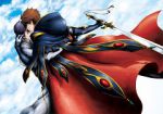Rating: s Tags: Male, Black Hair, Brown Hair, Clouds, Short Hair, Suzaku Kururugi, Eyes Closed, Sword, Lelouch Lamperouge, Sunrise (Studio), Weapons, Emperor, Code Geass: Lelouch of the Rebellion, Holding Close, Requiem