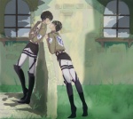 Rating: s Tags: Couple, Male, Fanart, Black Hair, Short Hair, Yaoi, Two Males, Pixiv, Duo, Almost Kiss, Fanart From Pixiv, Shingeki no Kyojin, Rivaille, Eren Jaeger, Pixiv Id 5717041