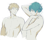 Rating: q Tags: Male, Ecchi, Fanart, Blue Hair, Long Hair, Short Hair, Blonde Hair, Two Males, Earrings, White Background, Pixiv, Shirtless (Male), Duo, Body Piercing, Side View, Nose Piercing, Simple Background, PNG Conversion, Fanart From Pixiv, Light Background, DRAMAtical Murder, Eyebrow Piercing, Seragaki Aoba, Noiz (DMMd), Bridge Piercing, Venom Piercing, Snake Bites, Surface Piercing, Ear Gagues, Pixiv Id 12970778