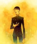 Rating: s Tags: Male, Fanart, Flower, Uniform, Sunflower, Coat, Pants, Open Mouth, Teeth, Pixiv, Solo, Yellow Flower, School Uniform, Text, Bangoul, Gakuran, Fanart From Pixiv, English Text, Yowamushi Pedal, Midousuji Akira
