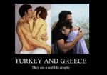 Rating: q Tags: Male, Ecchi, Black Hair, Brown Hair, Short Hair, Kiss, Hug, Nude, Two Males, Jewelry, Ring, Ahoge, Axis Powers: Hetalia, Turkey, Greece, Duo, Text, Demotivational Poster, Mediterranean Countries, Holding Close, Hand In Face