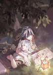 Rating: s Tags: Female, Long Hair, Grass, White Hair, Sleeping, Eyes Closed, Sword, Laying Down, Two Girls, Book, Weapons, Map, Lamp, Pixiv, Shilin, deviantART, Multi-colored Hair, Duo, Crossed Arms, On Stomach, Chin In Hand, Carciphona, Veloce Visrin, Blackbird (Carciphona)