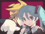 Rating: s Tags: Female, Couple, Male, Twin Tails, Hatsune Miku, Blue Hair, Long Hair, Blue Eyes, Short Hair, Vocaloid, Blonde Hair, Kagamine Len, Open Mouth