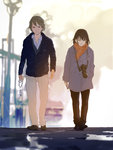 Rating: s Tags: Female, Male, City, Camera, Original, Pixiv, Walking, Id Card, Hand In Pocket, Looking At Camera, Loundraw