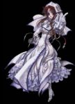 Rating: s Tags: Dress, White Dress, Blue Eyes, Boots, Gloves, Red Hair, Trinity Blood, Jewelry, White Outfit, Necklace, Esther Blanchett, Shibamoto Thores