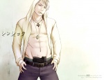 Rating: s Tags: Male, Red Eyes, Short Hair, White Hair, Open Shirt, Albino, Shirt, Cigarette, Smoking, Jewelry, Gun, Weapons, Axis Powers: Hetalia, Prussia, Necklace, Scar, Dog Tags, Solo, Shirtless (male), Open Clothes, Germanic Countries, Looking At Camera, Pixiv Id 3849147