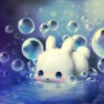 Rating: s Tags: Animal, Rabbit, Bubble, Black Eyes, Original, deviantART, Adorably Cute, Fluffy, No People, :<, Kawiko