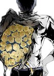 Rating: s Tags: Male, Fanart, Flower, Short Hair, Back, Dark Skin, Bouquet, Pixiv, Solo, Yellow Flower, Text, Hiding, Kuroko no Basket, Aomine Daiki, Text: I Love You, Holding Flower, Pixiv Id 2820568