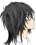 Rating: s Tags: Male, Glasses, Long Hair, Black Hair, Death Note, Mikami Teru, Simple Background