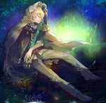 Rating: s Tags: Male, Water, Short Hair, Rain, Sleeping, Blonde Hair, Eyes Closed, Cape, Sitting, Personification, Pixiv, Hood, Solo, Bent Knees, PNG Conversion, Sitting In Water, In Water, Hooded Cape, Hood Up, Touken Ranbu, Yamanbagiri Kunihiro, Pixiv Id 6583424