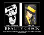 Rating: s Tags: Male, Black Hair, Short Hair, Katekyo Hitman Reborn!, Reborn (Character), Text, Demotivational Poster, Low Quality, Arcobaleno (KHR), Fhxc885