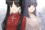 Rating: s Tags: Female, Twin Tails, Family, Long Hair, Black Hair, Fate/Stay Night, Type-MOON, Toosaka Rin, Matou Sakura, Two Girls, Hair Bow, Siblings, Duo