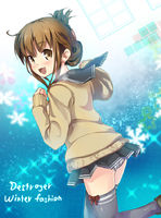 Rating: q Tags: Female, Ecchi, Brown Hair, Personification, Solo, PNG Conversion, Kantai Collection, Inazuma (Kantai Collection), Pixiv Id 4120217