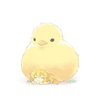 Rating: s Tags: Female, Wings, Bird, Short Hair, Animal, Blonde Hair, Touhou, Chibi, Flandre Scarlet, White Background, Side Tail, Duck, Solo, Adorably Cute, :3, Simple Background, Haipa Okara, Unusual Colored Wings, Little Yellow Bird, = =, Giant Animal