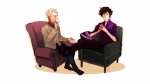 Rating: s Tags: Male, Fanart, Drinks, Short Hair, Tea, Blonde Hair, Pillow, Two Males, Cup, White Background, deviantART, Duo, Teacup, Simple Background, Sherlock Holmes, Dr. John Watson, Flag Print, Sherlock Holmes (Character), Fanart From DeviantART, Sherlock BBC, Drinking, Sitting In Armchair, Kinjiru006