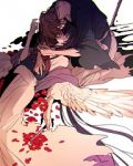 Rating: s Tags: Female, Male, Fanart, Flower, Blood, Long Hair, Hug, Sword, Laying Down, Dagger, Weapons, Rurouni Kenshin, Himura Kenshin, White Background, Pixiv, Traditional Clothes, Yukishiro Tomoe, Japanese Clothes, Duo, Simple Background, Holding Close, PNG Conversion, Fanart From Pixiv, Blood On Face, Light Background, Pixiv Id 3902051