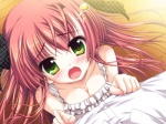 Rating: s Tags: Female, Dress, Long Hair, Green Eyes, Ribbon, Blush, Red Hair, Hug, Aerial View, Hair Clip, Solo, ETOILES, Sis Koi ~Shisukoi~
