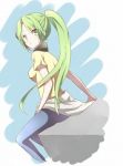 Rating: s Tags: Female, Fanart, Long Hair, Green Eyes, Green Hair, Higurashi No Naku Koro Ni, Sonozaki Mion, Pixiv, Solo, Simple Background, Fanart From Pixiv, Pixiv Id 801022