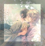 Rating: s Tags: Male, Kimono, Black Hair, Blue Eyes, Purple Eyes, Yaoi, Blonde Hair, Holding Hands, Leaves, Two Males, Book, Watch, Traditional Clothes, Suit, Yukata, Frame, Japanese Clothes, Duo, Smile, Almost Kiss, Medium Hair, Simple Background, Holding Close, Onmyouji, Wristwatch, Tokyo Onmyouji, Kamioosaki Suguru